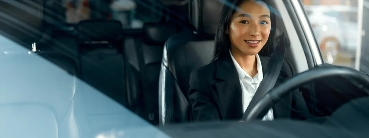Woman Sitting In Car