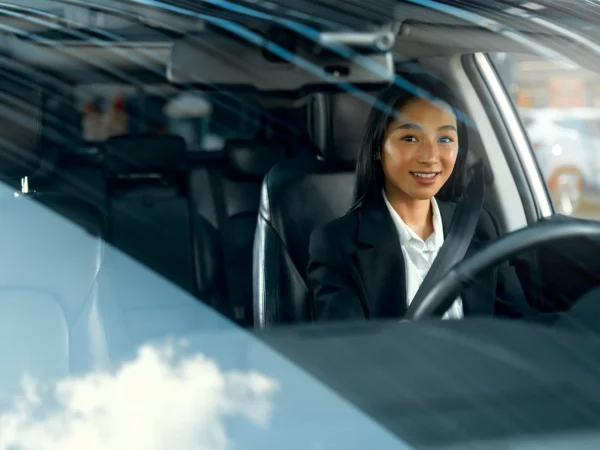 Woman Sitting In Car
